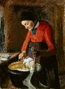 Anna Ancher, Old Lene Plucking a Goose